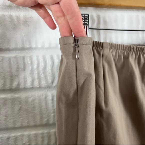 Eileen Fisher Organic Cotton Stretch Twill Khaki Slim Ankle Career Pants 2X NWT - Picture 7 of 9